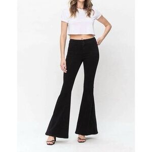 Vervet by Flying Monkey Selena High-Rise Raw Hem Flare Jeans